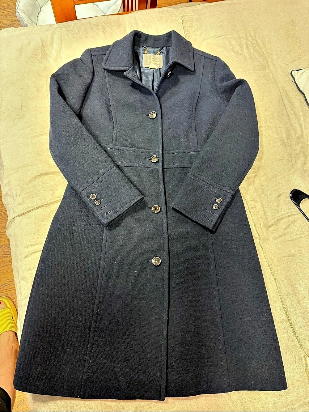 J.Crew Lady Day Coat in Italian Double-Cloth Wool Italian Wool Blend Blue Size 8